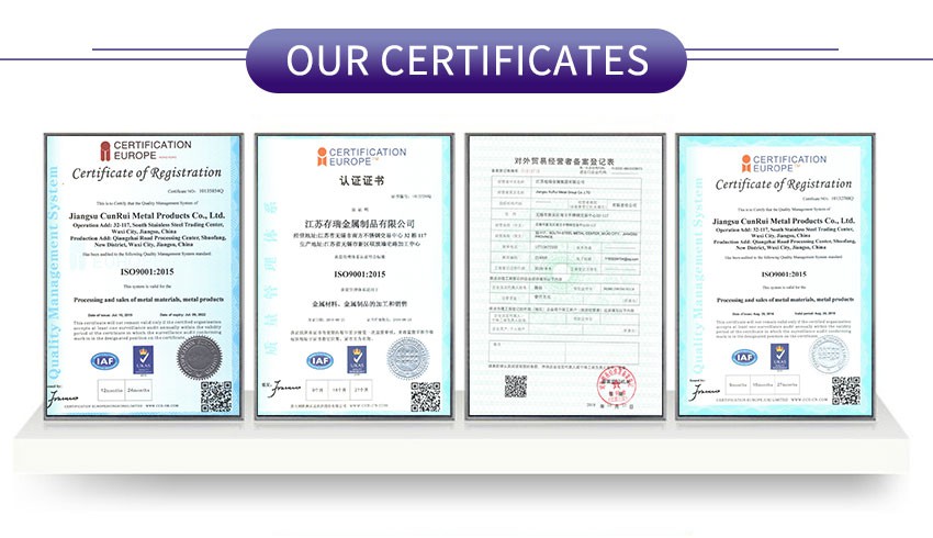 Our Certificates Our Certificates